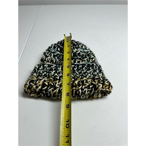 Kids Unisex Handmade Beanie Hat Wool Blend One Size Black White - Picture 5 of 5